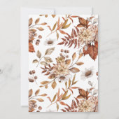 Herfst Waterverf Floral Wedding Kaart (Achterkant)