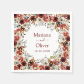 Herfst Waterverf Floral Wedding Servet (Voorkant)