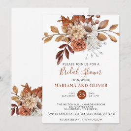 Herfst Waterverf Floral White Vrijgezellenfeest Kaart