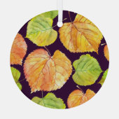 Herfst waterverf florals, naadloos patroon. glas ornament (Achterkant)