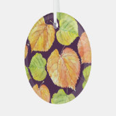 Herfst waterverf florals, naadloos patroon. glas ornament (Voorkant links)