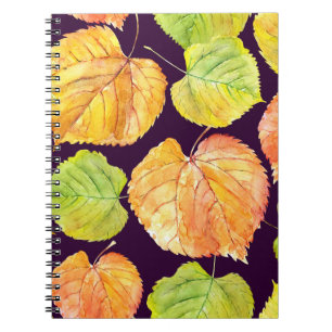 Herfst waterverf florals, naadloos patroon. notitieboek