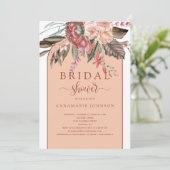 Herfst Waterverf Florals Rust Terracotta Peach Kaart (Staand voorkant)