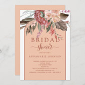 Herfst Waterverf Florals Rust Terracotta Peach Kaart (Voorkant / Achterkant)