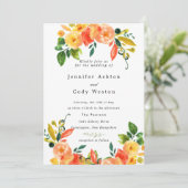 Herfst Waterverf Flowers Weddenschap Kaart (Staand voorkant)