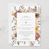 Herfst Waterverf Flowers Weddenschap Kaart (Voorkant)