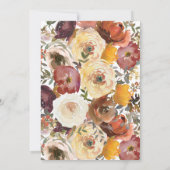 Herfst Waterverf Flowers Weddenschap Kaart (Achterkant)