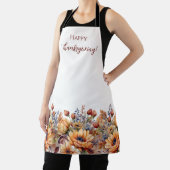 Herfst Waterverf Flowers- Wit Gekleurd Schort (Insitu)