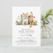 Herfst Waterverf Fox | Woodland Autumn Baby shower Kaart (Staand voorkant)