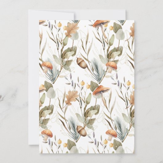 Herfst Waterverf Fox | Woodland Autumn Baby shower Kaart (Achterkant)