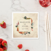 herfst waterverf gebladerte monogram bruiloft servet (Insitu)