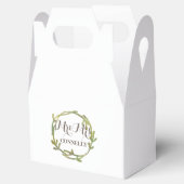 Herfst Waterverf Green Leaves Wedding Bedankdoosjes (Geopend)