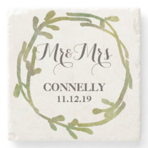 Herfst Waterverf Green Leaves Wedding