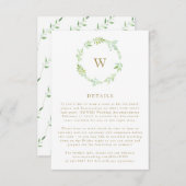 Herfst Waterverf Greenery Wreatet Enclosure Card RSVP Kaartje (Voorkant / Achterkant)