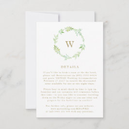 Herfst Waterverf Greenery Wreatet Enclosure Card RSVP Kaartje