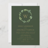 Herfst Waterverf Greenery Wreath Wedding Invitatio Kaart (Voorkant)