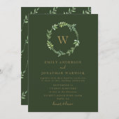 Herfst Waterverf Greenery Wreath Wedding Invitatio Kaart (Voorkant / Achterkant)