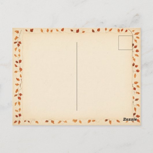 Herfst Waterverf Kitten met een letter - Briefkaart (Achterkant)