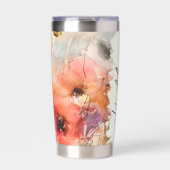 Herfst waterverf klaprozen gepersonaliseerd geïsoleerde drinkbeker (Voorkant)
