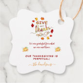 Herfst Waterverf Leaves Geef Bedankt Monogram Bedankjes Labels (Achterkant)