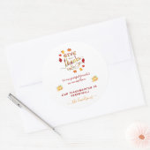 Herfst Waterverf Leaves Geef Bedankt Monogram Ronde Sticker (Envelop)