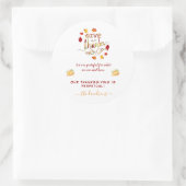 Herfst Waterverf Leaves Geef Bedankt Monogram Ronde Sticker (Tas)