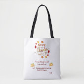 Herfst Waterverf Leaves Geef Bedankt Monogram Tote Bag (Voorkant)