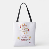 Herfst Waterverf Leaves Geef Bedankt Monogram Tote Bag (Achterkant)