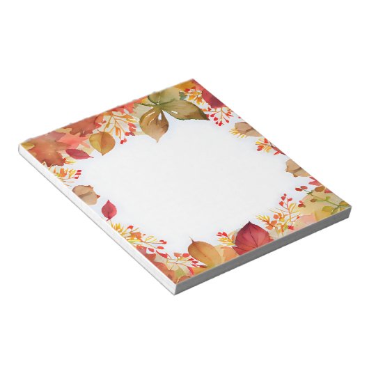 Herfst Waterverf Lijst Rustige rode bladeren Notitieblok (Schuin)