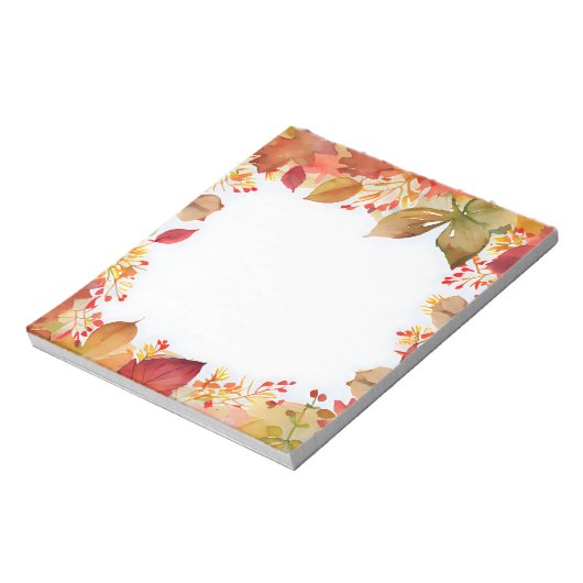 Herfst Waterverf Lijst Rustige rode bladeren Notitieblok (Linkerzijde)