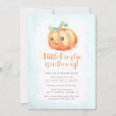 Herfst Waterverf Little Pumpkin Boy Baby shower Kaart (Voorkant)