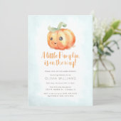 Herfst Waterverf Little Pumpkin Boy Baby shower Kaart (Staand voorkant)