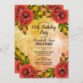 Herfst Waterverf Mums Floral 60e verjaardag Kaart (Voorkant / Achterkant)