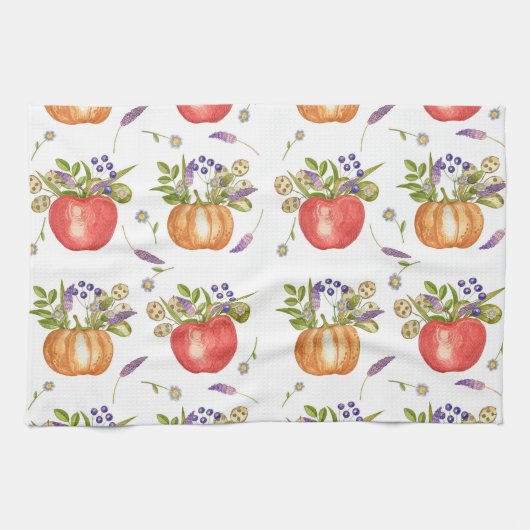 Herfst Waterverf, naadloze compositie. Theedoek (Horizontaal)