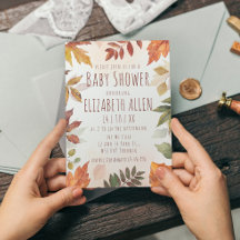 Herfst Waterverf najaar Baby shower