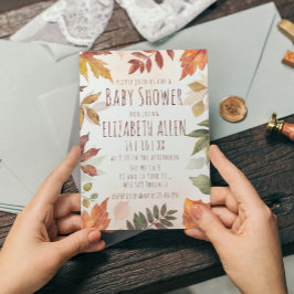 Herfst Waterverf najaar Baby shower Kaart