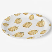 Herfst Waterverf Oranje pompoen partij Papieren Bordje (Gekanteld)