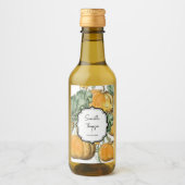 Herfst Waterverf Oude Pompoenen Wijn Etiket (Voorkant)