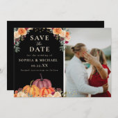 Herfst Waterverf Paar Foto Herfst Save The Date (Voorkant / Achterkant)