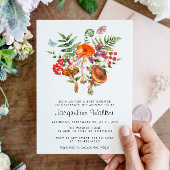 Herfst Waterverf Paddenstoel Baby shower Kaart