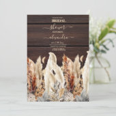 Herfst Waterverf Pampas Grass Bridal Kaart (Staand voorkant)