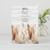 Herfst Waterverf Pampas Grass Bridal Kaart (Staand voorkant)
