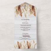 Herfst Waterverf Pampas Grass Bruiloft All In One Uitnodiging (Binnen)