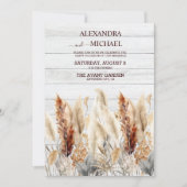 Herfst Waterverf Pampas Grass Bruiloft Kaart (Voorkant)