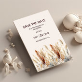 Herfst Waterverf Pampas Grass Bruiloft Save The Date