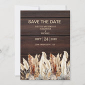 Herfst Waterverf Pampas Grass Bruiloft Save The Date (Voorkant)