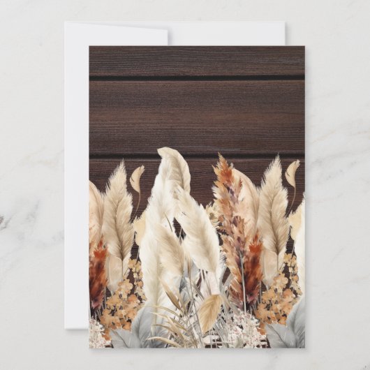 Herfst Waterverf Pampas Grass Bruiloft Save The Date (Achterkant)