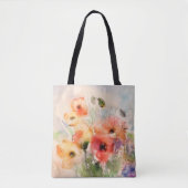 Herfst waterverf papaver tote bag (Voorkant)