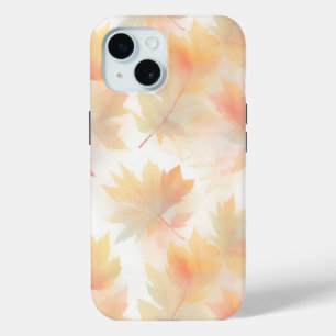 Herfst waterverf pastel bladeren achtergrond iPhone 15 case