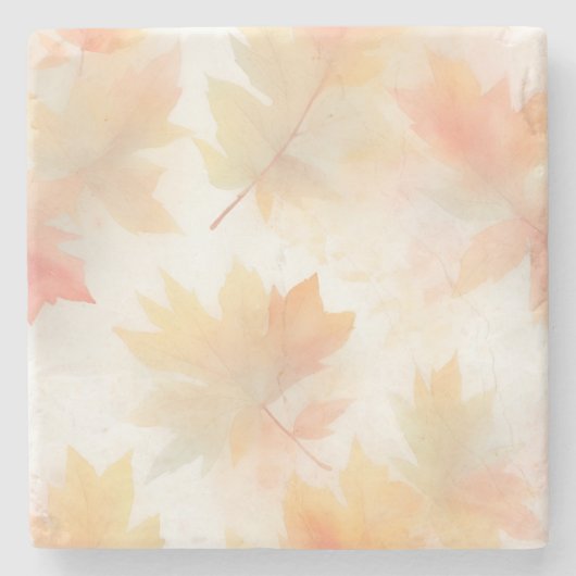 Herfst waterverf pastel bladeren achtergrond stenen onderzetter (Voorkant)